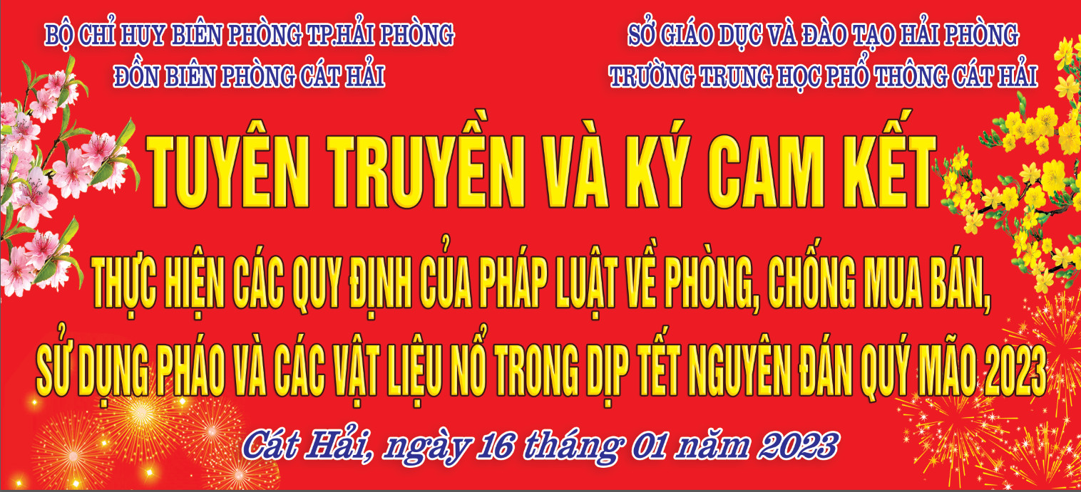 TUYÊN TRUYỀN VÀ KÝ CAM KẾT THỰC HIỆN CÁC QUY ĐỊNH CỦA PHÁP LUẬT VỀ PHÒNG, CHỐNG MUA BÁN, SỬ DỤNG PHÁO VÀ CÁC VẬT LIỆU NỔ TRONG DỊP TẾT NGUYÊN ĐÁN QUÝ MÃO 2023