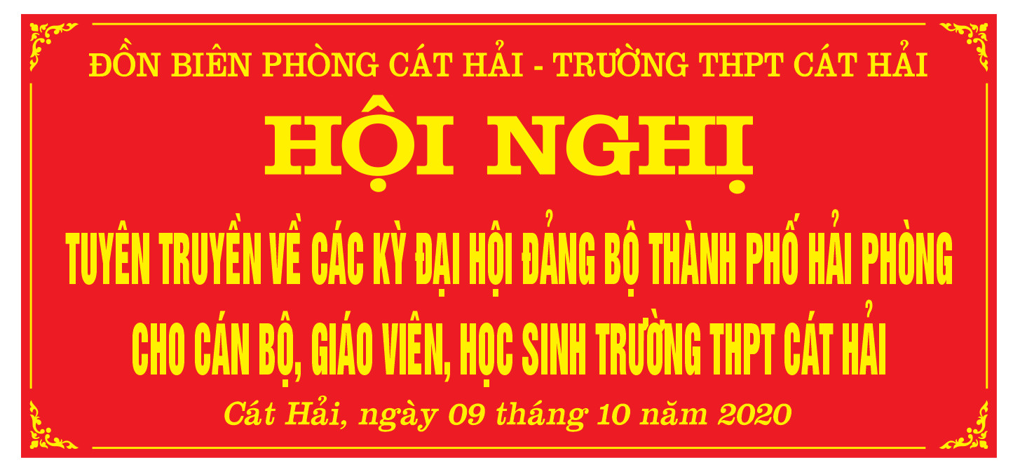 ĐỒN BIÊN PHÒNG CÁT HẢI PHỐI HỢP VỚI TRƯỜNG THPT CÁT HẢI  TUYÊN TRUYỀN VỀ CÁC KỲ ĐẠI HỘI ĐẢNG BỘ THÀNH PHỐ HẢI PHÒNG